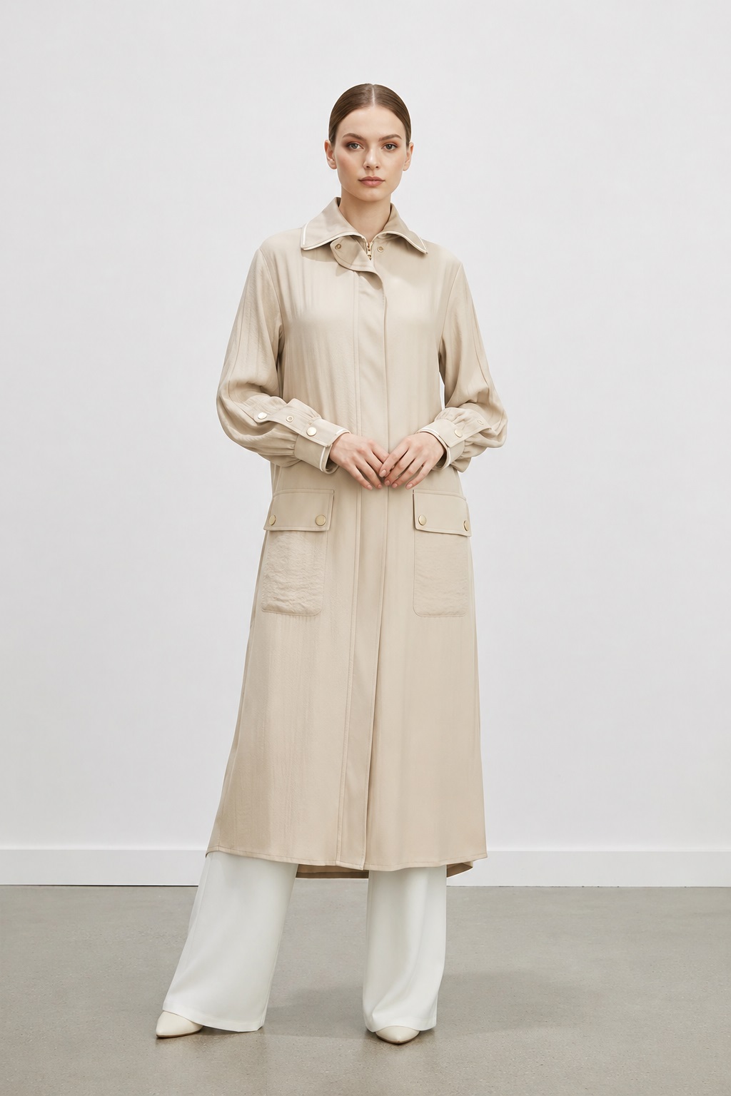 LANGES DAMENKLEID FERACE - BEIGE