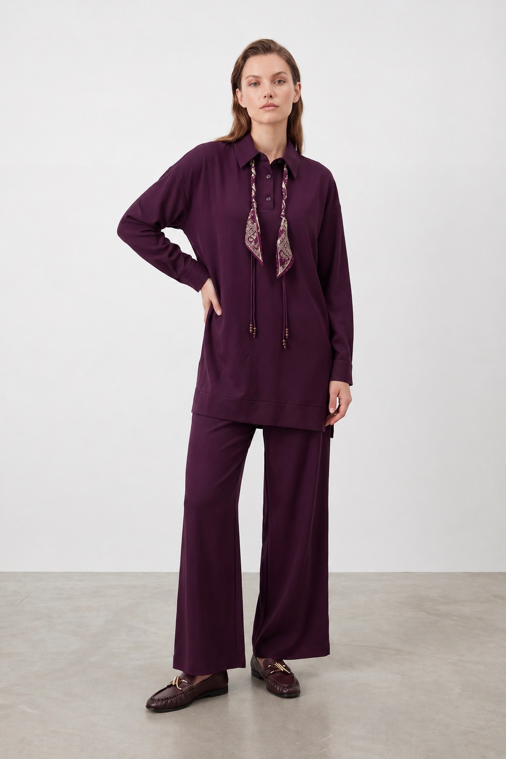 DAMEN TUNIKA-HOSEN SET – LILA