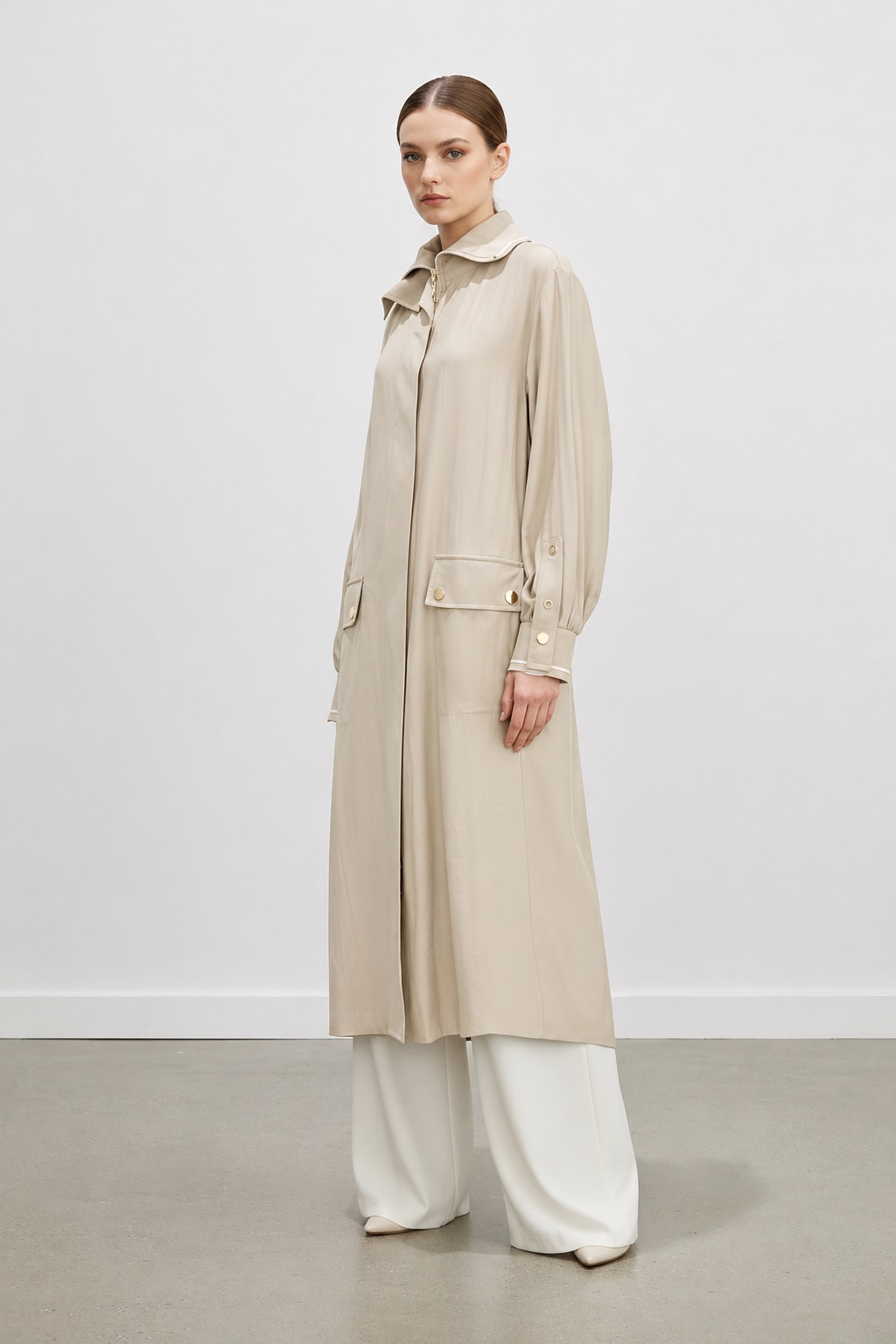 LANGES DAMENKLEID FERACE - BEIGE
