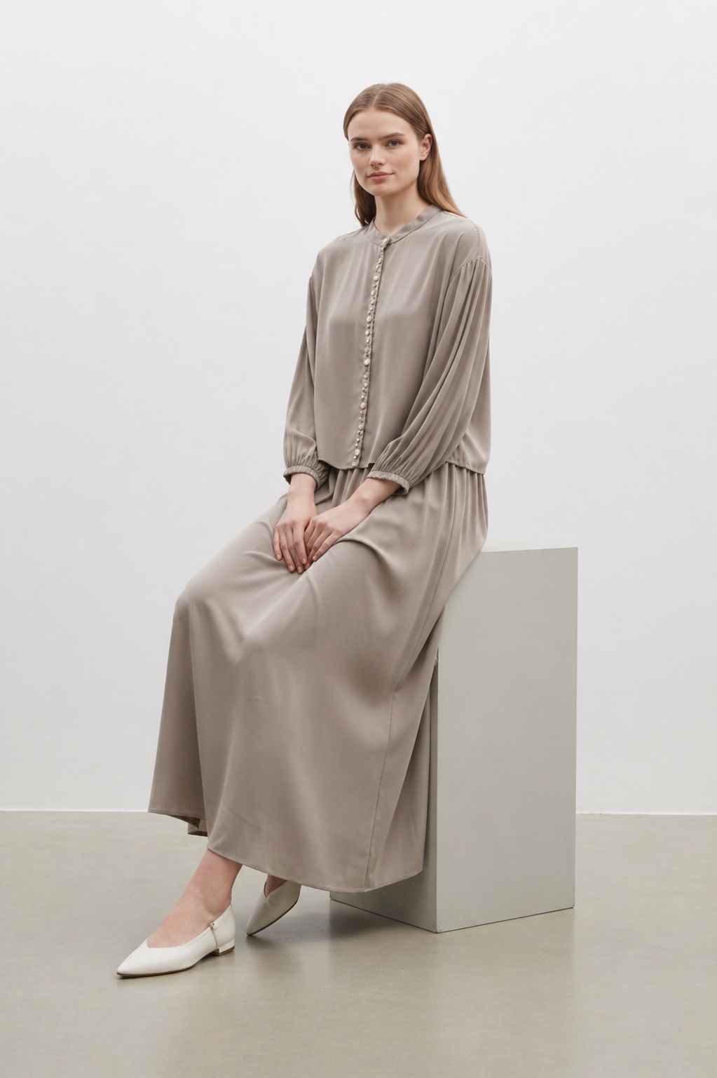 2-TEILIGES DAMEN SET – TAUPE