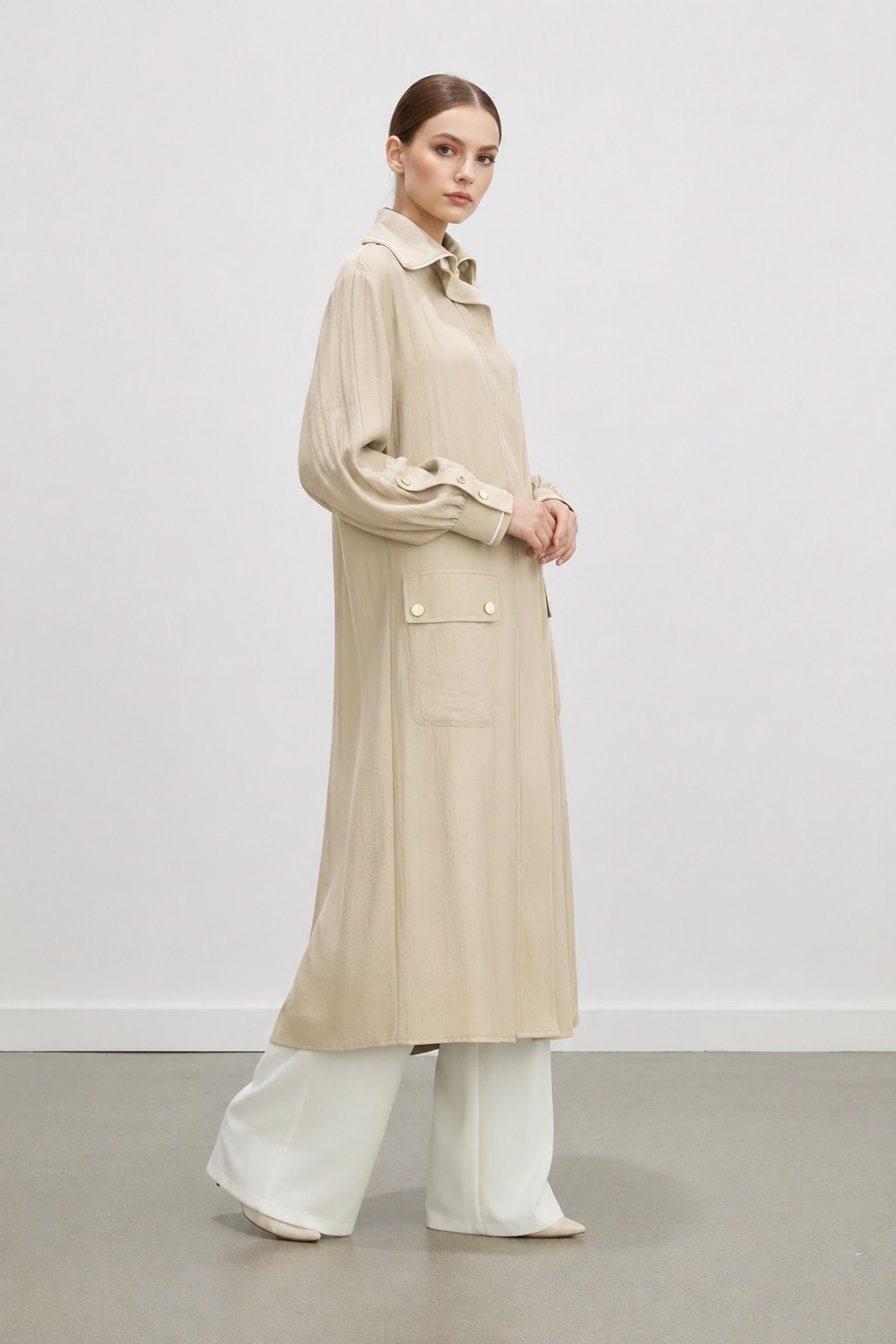 LANGES DAMENKLEID FERACE - BEIGE